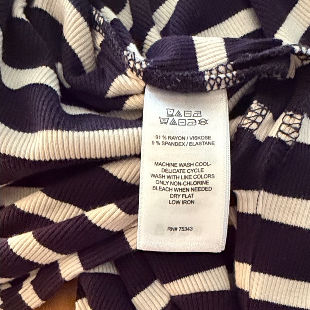 Navy and White Striped Short Sleeve Maxi Dress. By TAHARI Sz XL - Picture 8 of 8